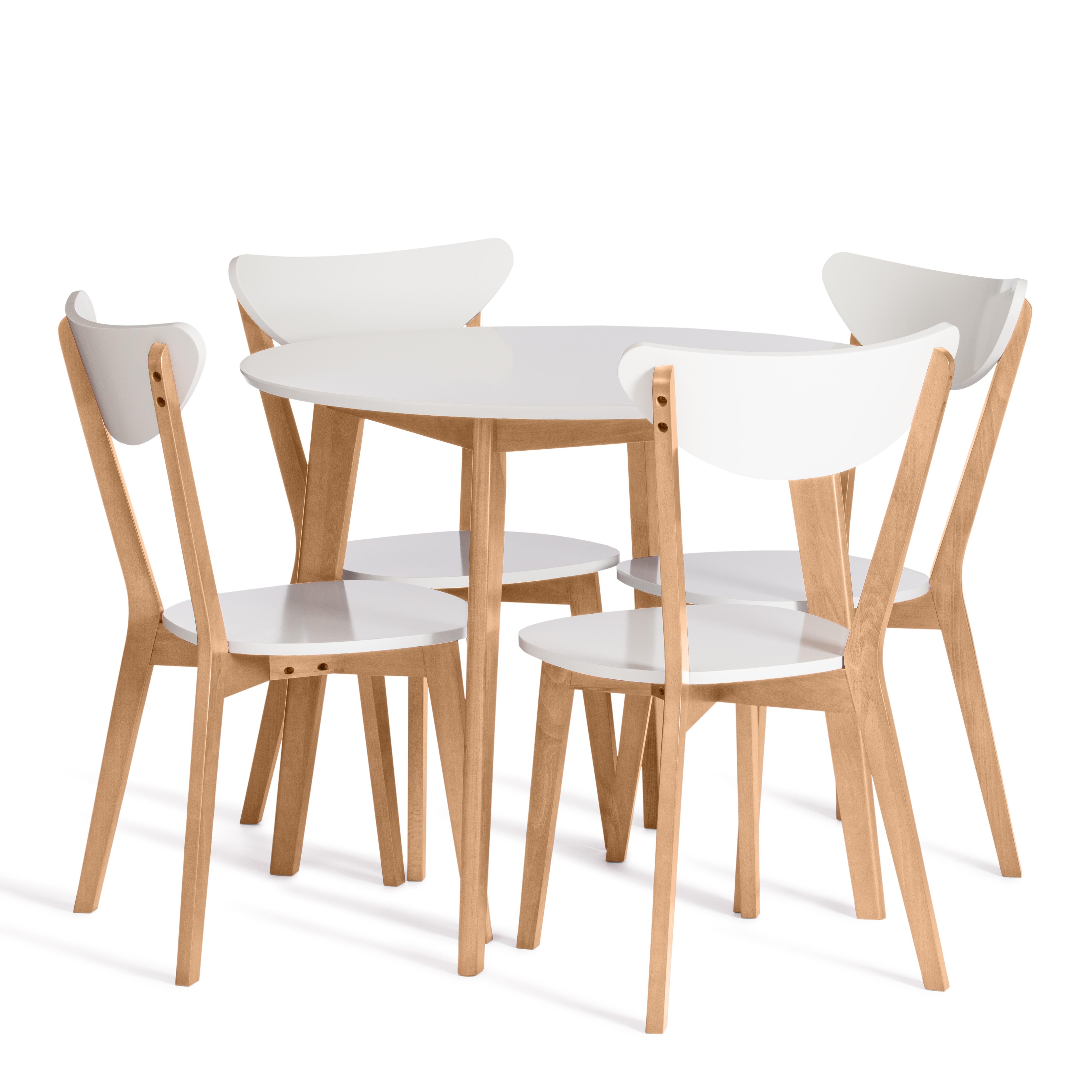 Стол обеденный нераскладной TETCHAIR BOSCO (Боско), 90х90 см, Белый/Натуральный - фото 5