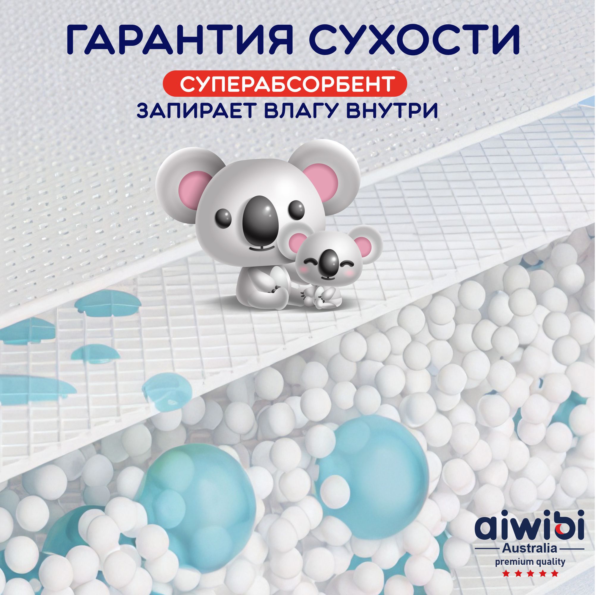 Пелёнки одноразовые AIWIBI 60х90 см 5 шт. - фото 3