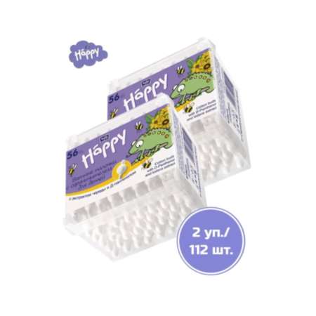 Ватные палочки Bella baby Happy С ограничителем 2 упак. 56 шт.