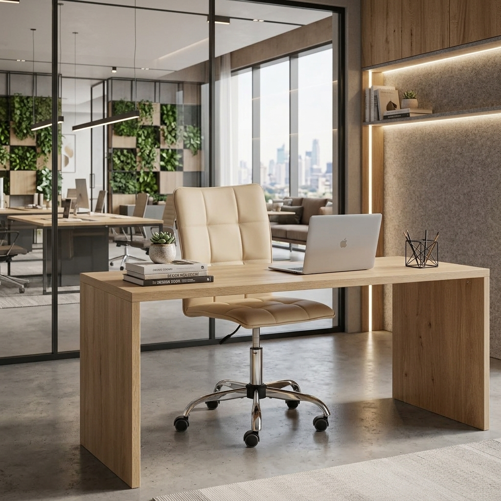 Компьютерное кресло TETCHAIR Ван кож/зам бежевый - фото 1