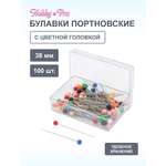 Булавки Hobby Pro портновские длинные с цветными головками для эластичных материалов 100 шт 210138