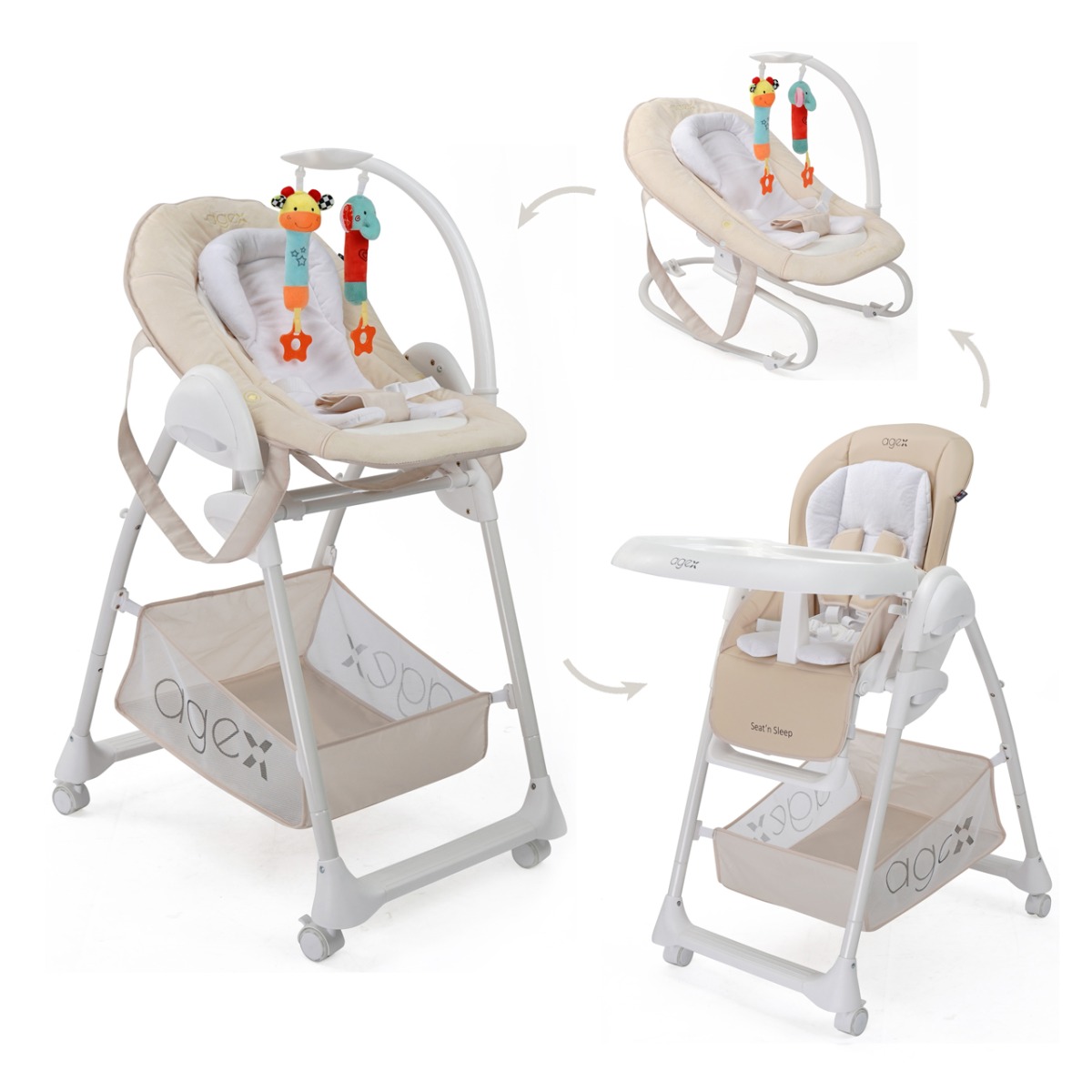 Стульчик для кормления agex Seat n Sleep классический - фото 2