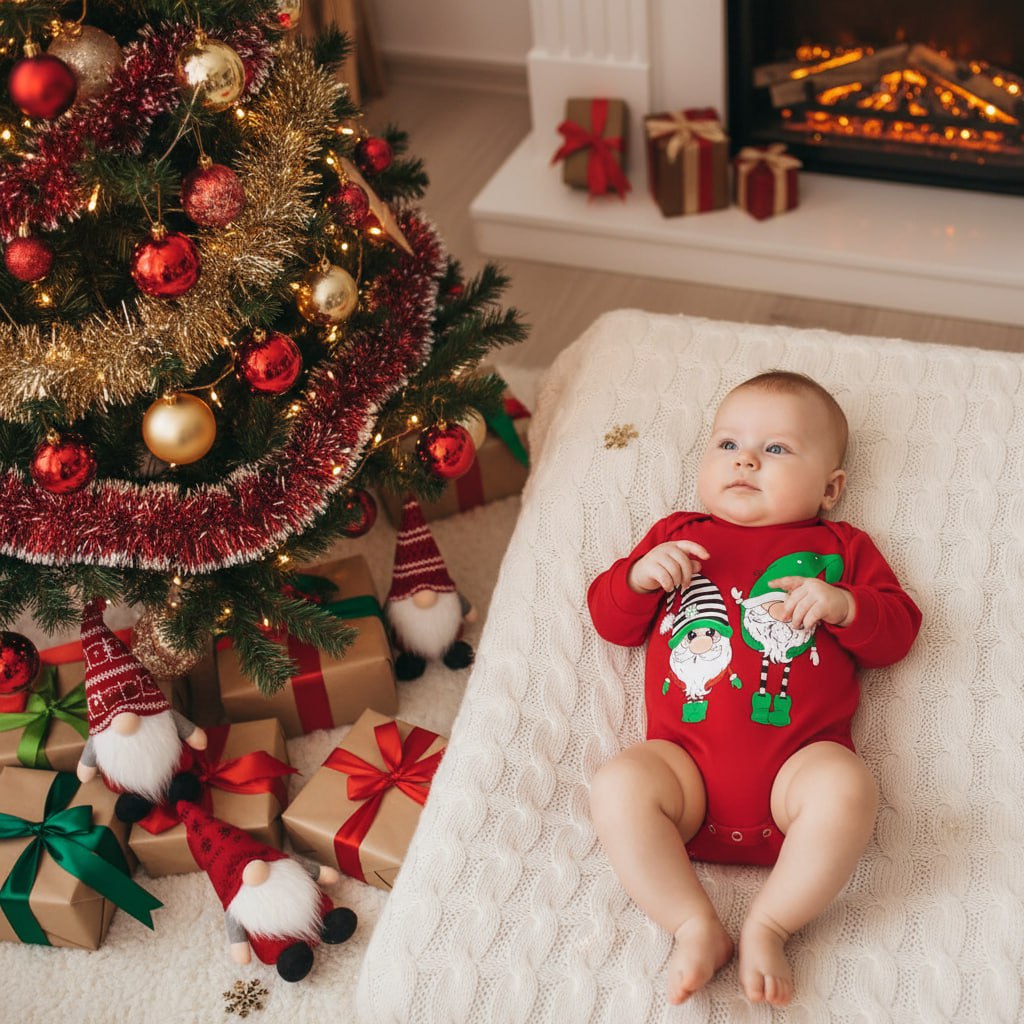 Боди Утенок ПК-1511 красный гномы - фото 1