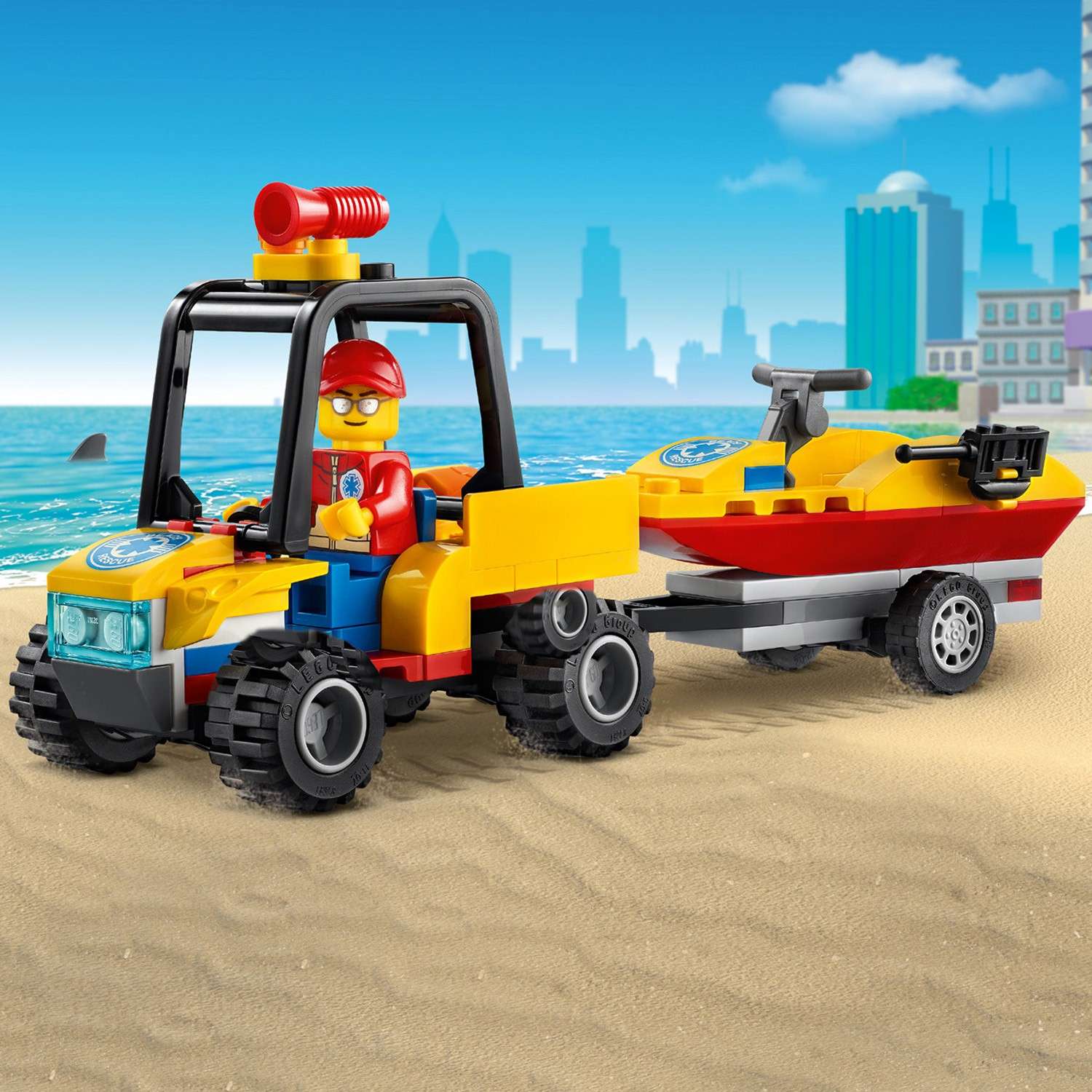 Конструктор LEGO City Пляжный спасательный вездеход блочный - фото 4