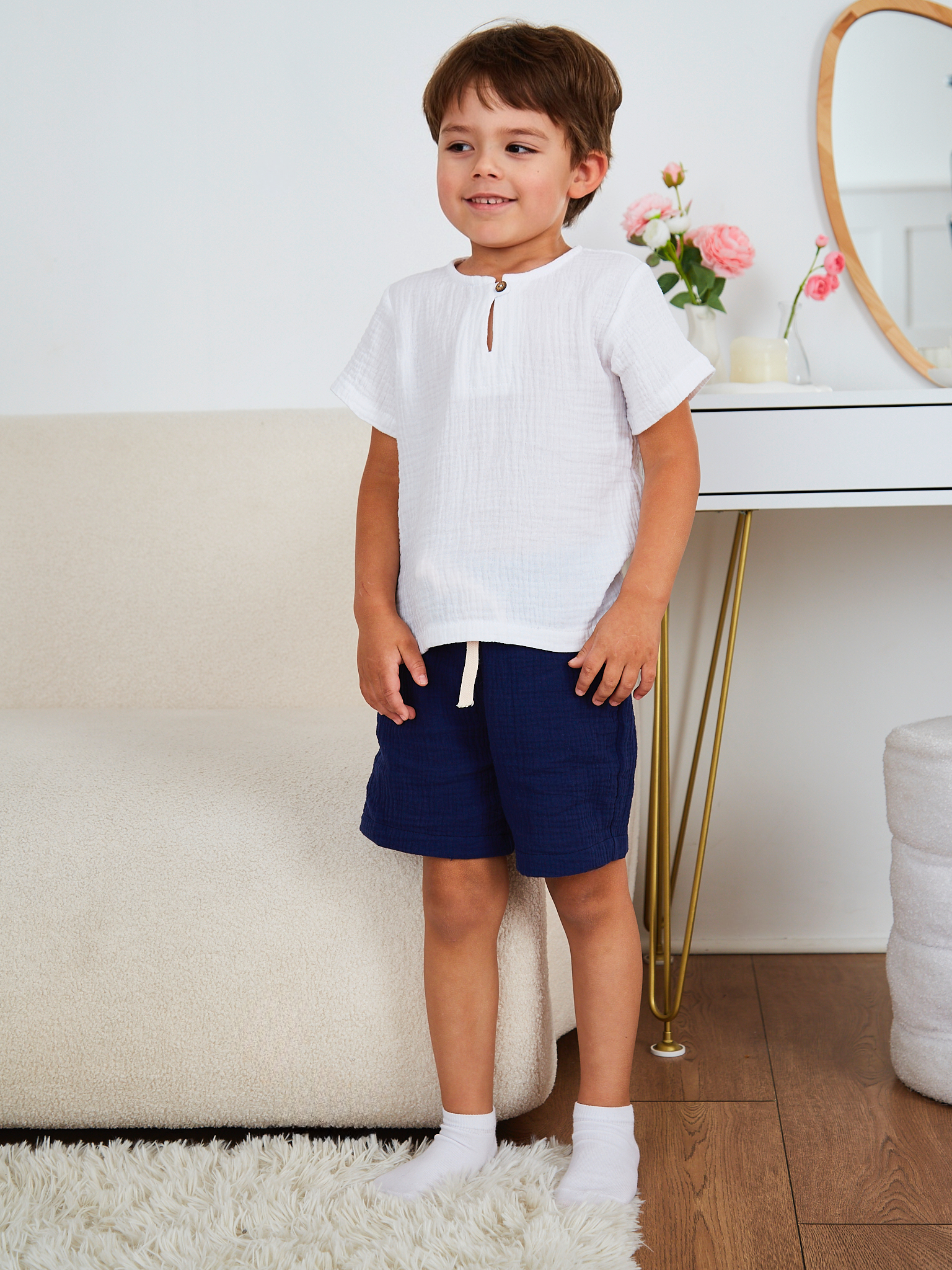 Шорты MOUN Шорты_муслин_синий - фото 18