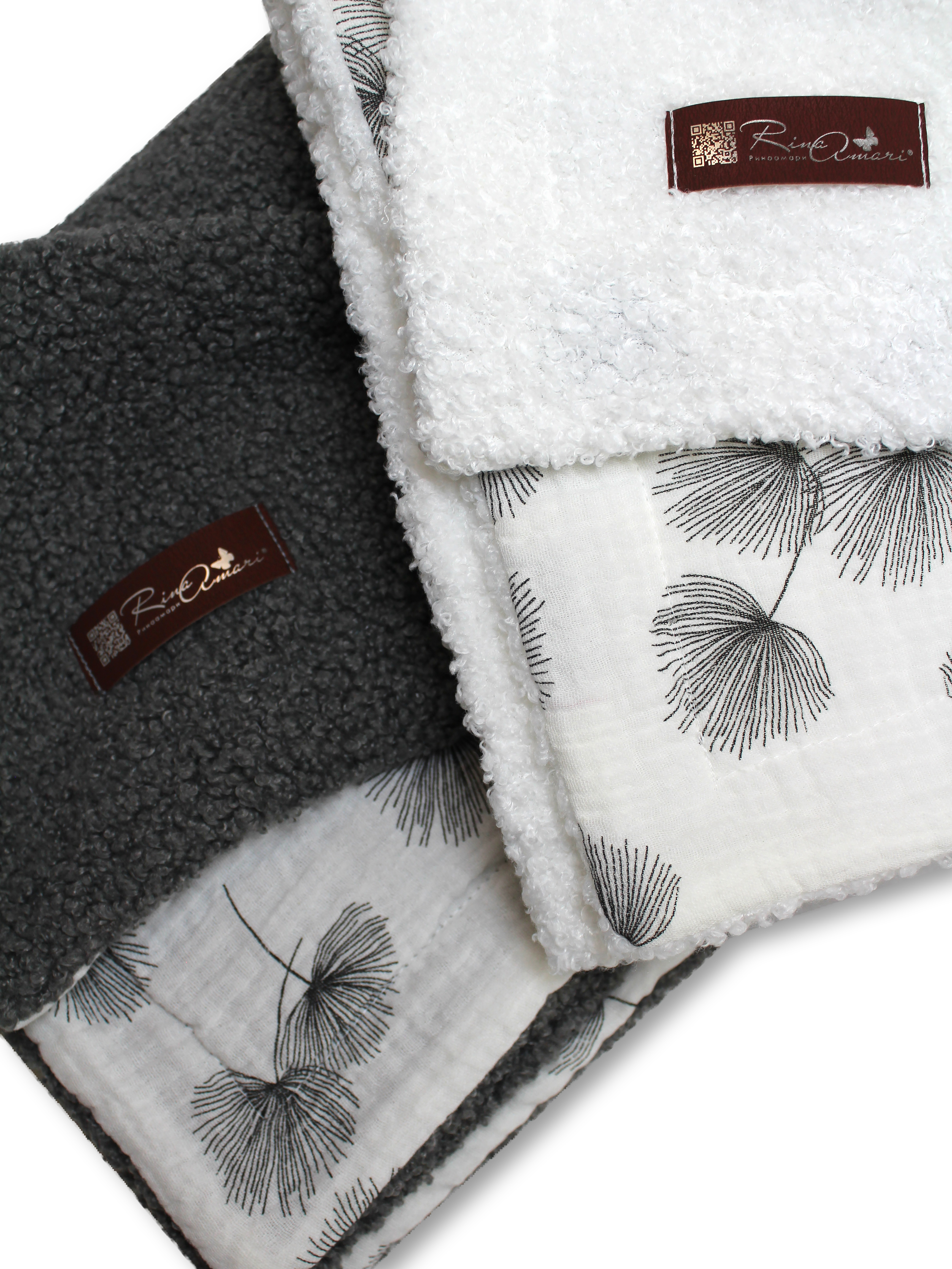 Плед RinaAmari Серый 100 x 75 см хлопок - фото 7