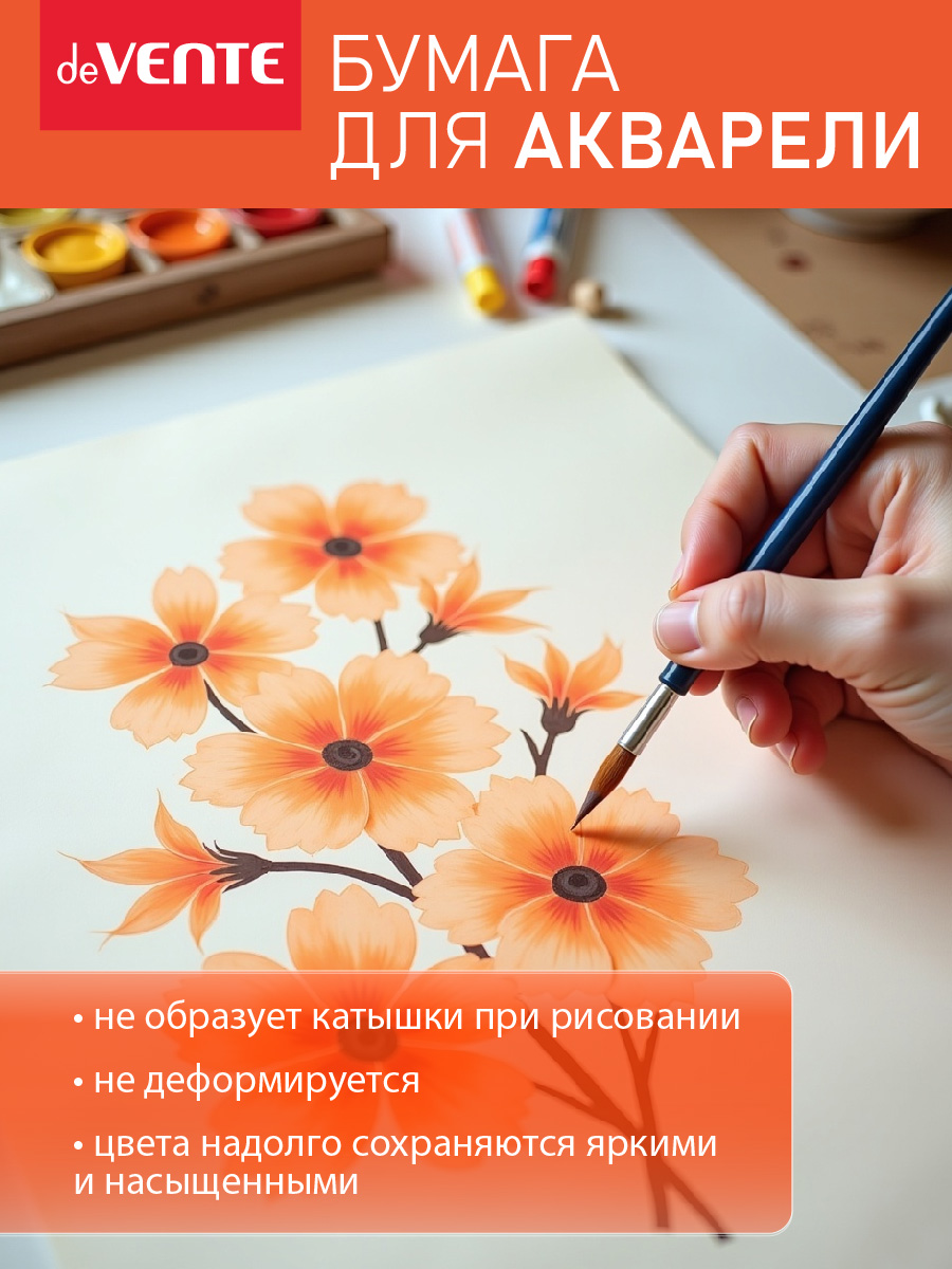 Художественная бумага deVENTE для акварели 10 лист. - фото 2