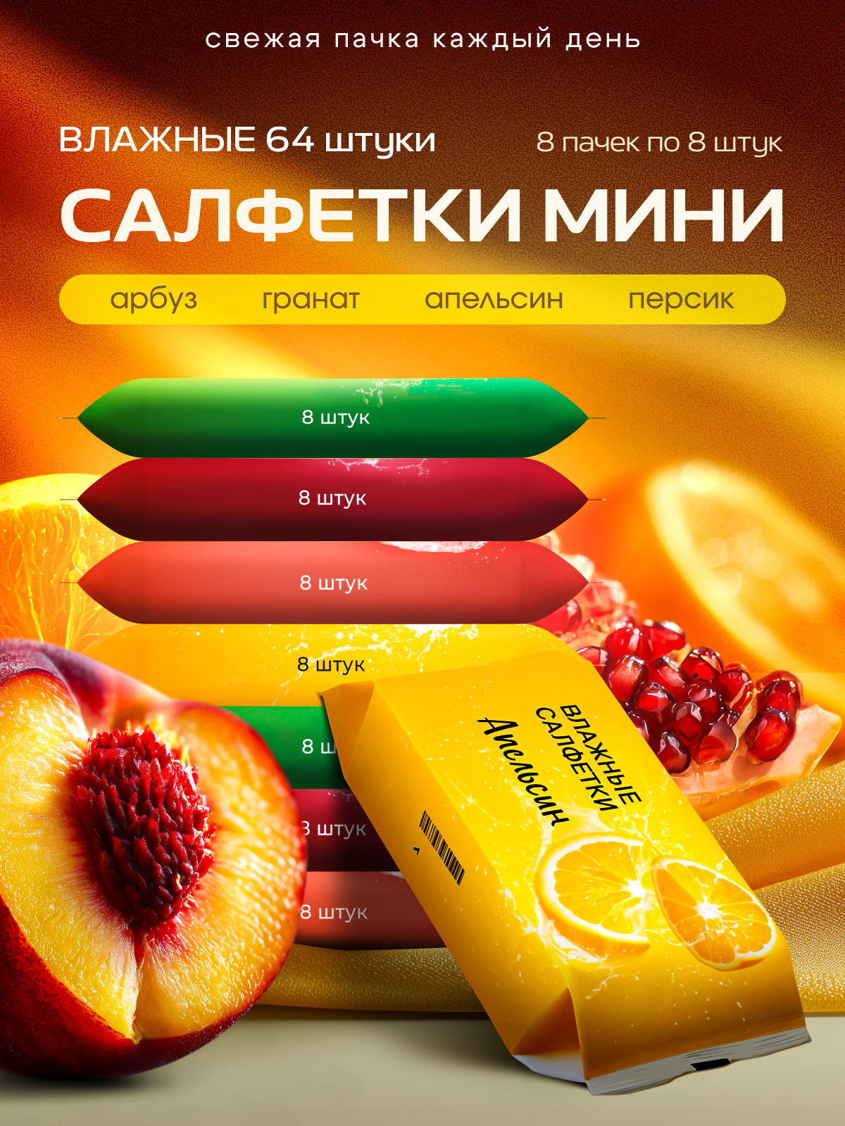 Влажные салфетки Meditell 8 упак. 8 шт. - фото 1