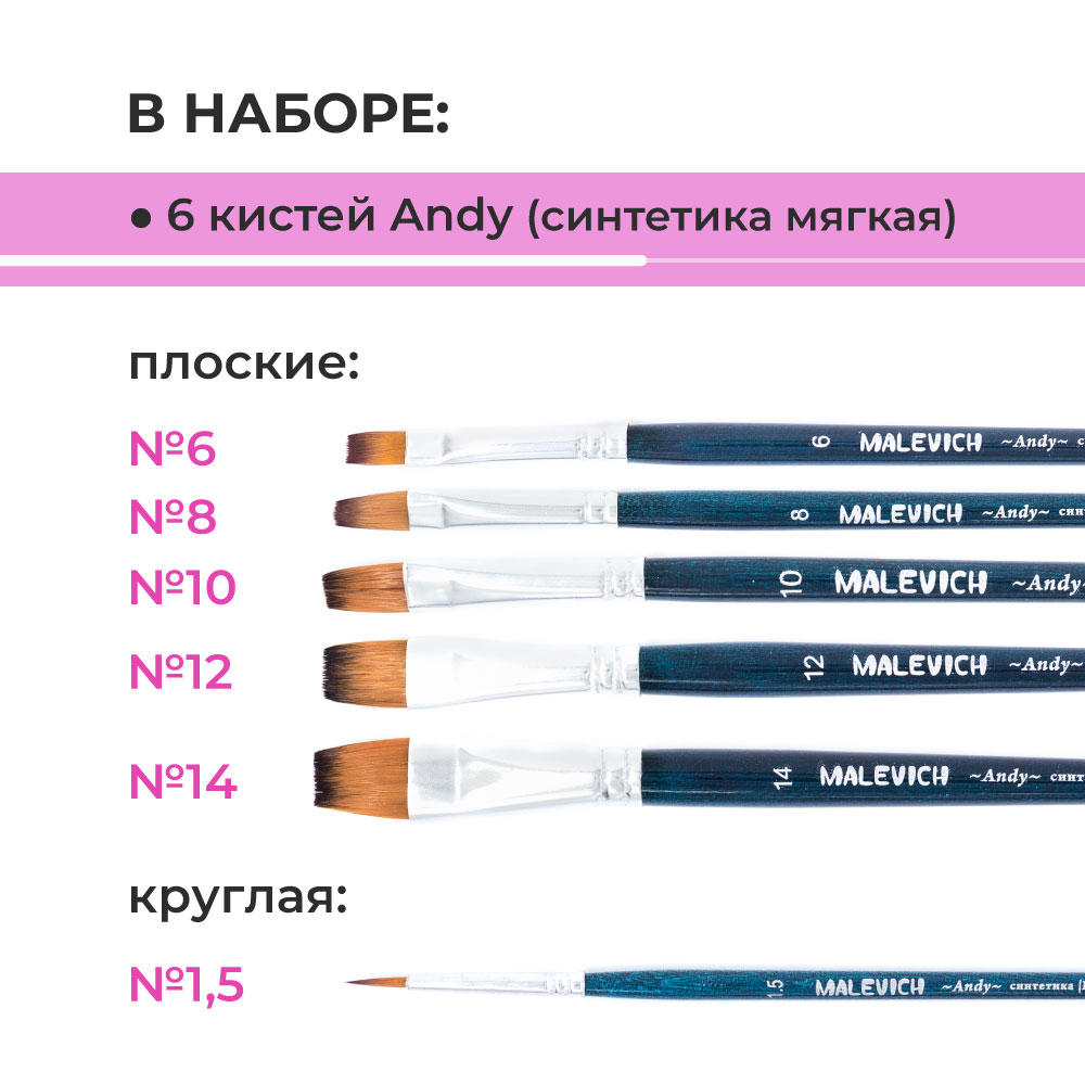 Набор для рисования Малевичъ картина акрилом 64 шт. - фото 5