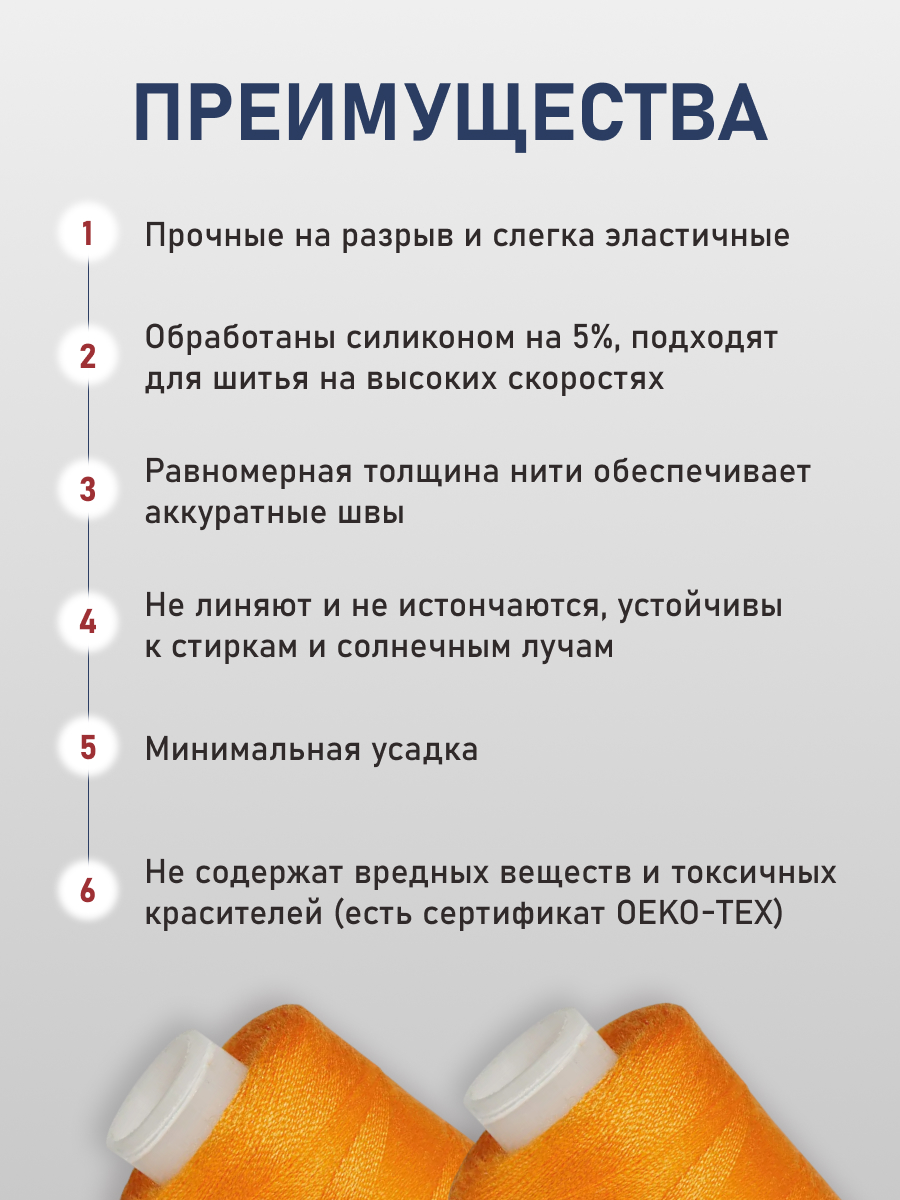 Нитки для шитья 40/2 Bestex 10шт цв 19 - фото 3