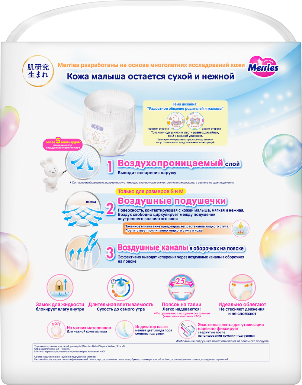 Трусики Merries M (6-11 кг) 66 шт. - фото 15