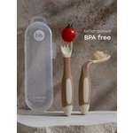 Набор посуды Happy Baby ложка и вилка Cream с 12мес 2 предм.