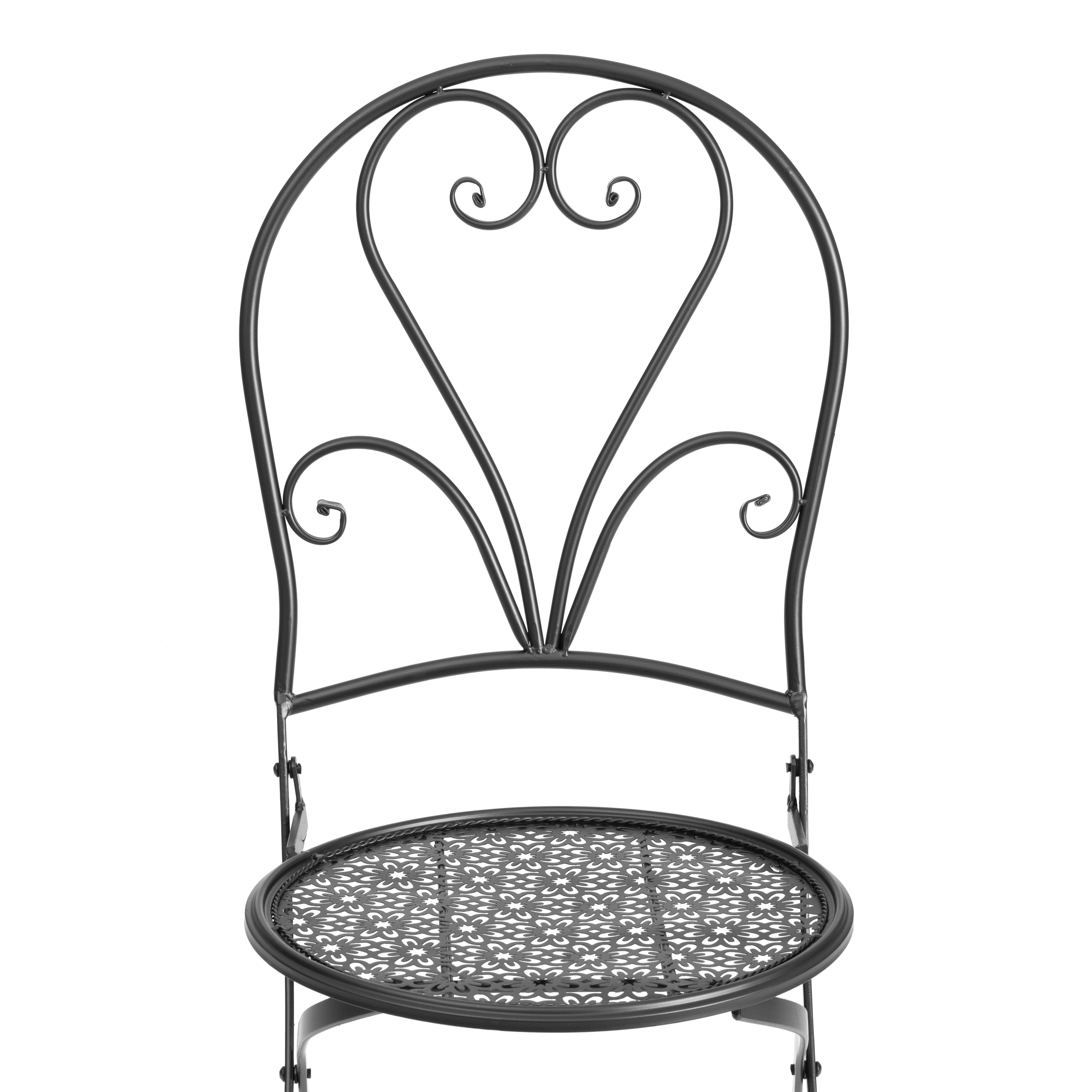 Комплект садовых стульев TETCHAIR Лав Чаир стальной сплав черный 40х47,5х94см - фото 7