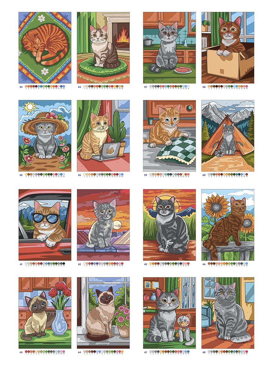 Раскраска по номерам Проф-Пресс Премиум La Decoro. Кошечки. 100 сюжетов. А4. 128 стр. - фото 10