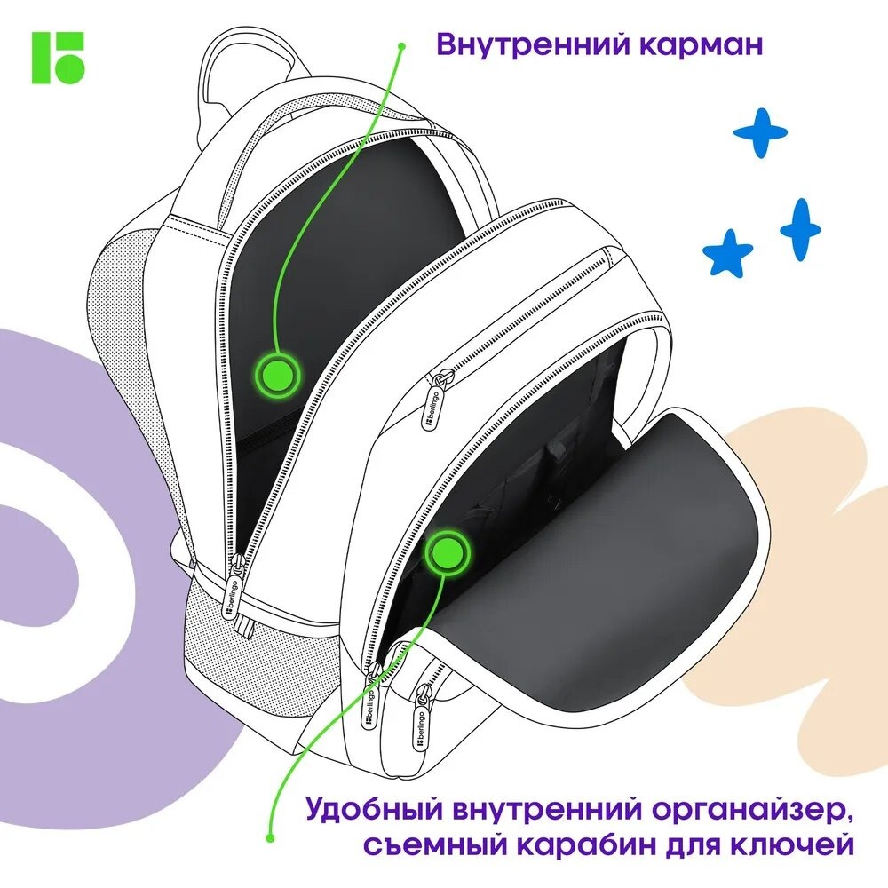 Рюкзак BERLINGO Black-green - фото 6