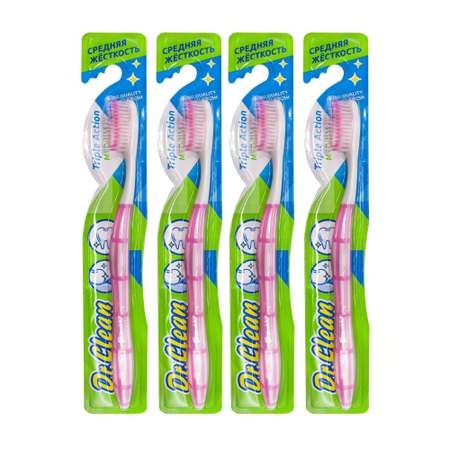 Зубная щетка классическая Dr. Clean 4 шт.