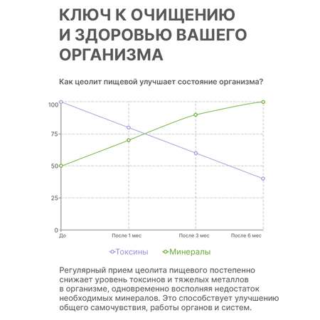 Цеолит пищевой сорбент для детокса Здравлидер для очищения от тяжелых металлов и токсинов 300 г