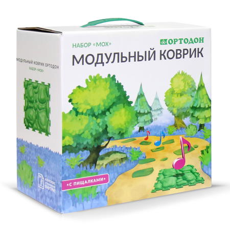 Массажный детский коврик пазл Ортодон развивающий игровой набор Модульный Мох
