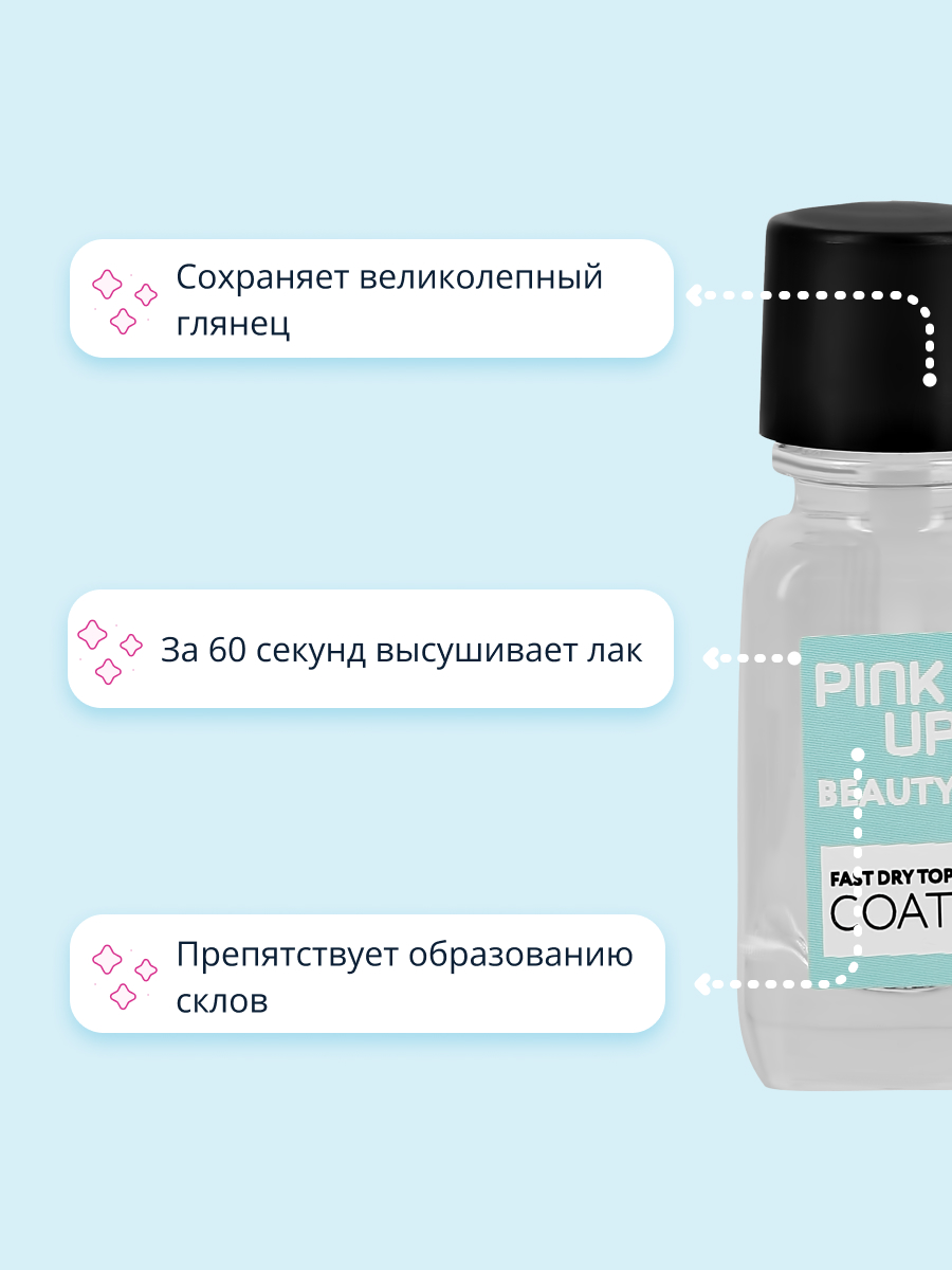 Экспресс-сушка для ногтей Pink Up Beauty fast dry top coat 11 мл - фото 2