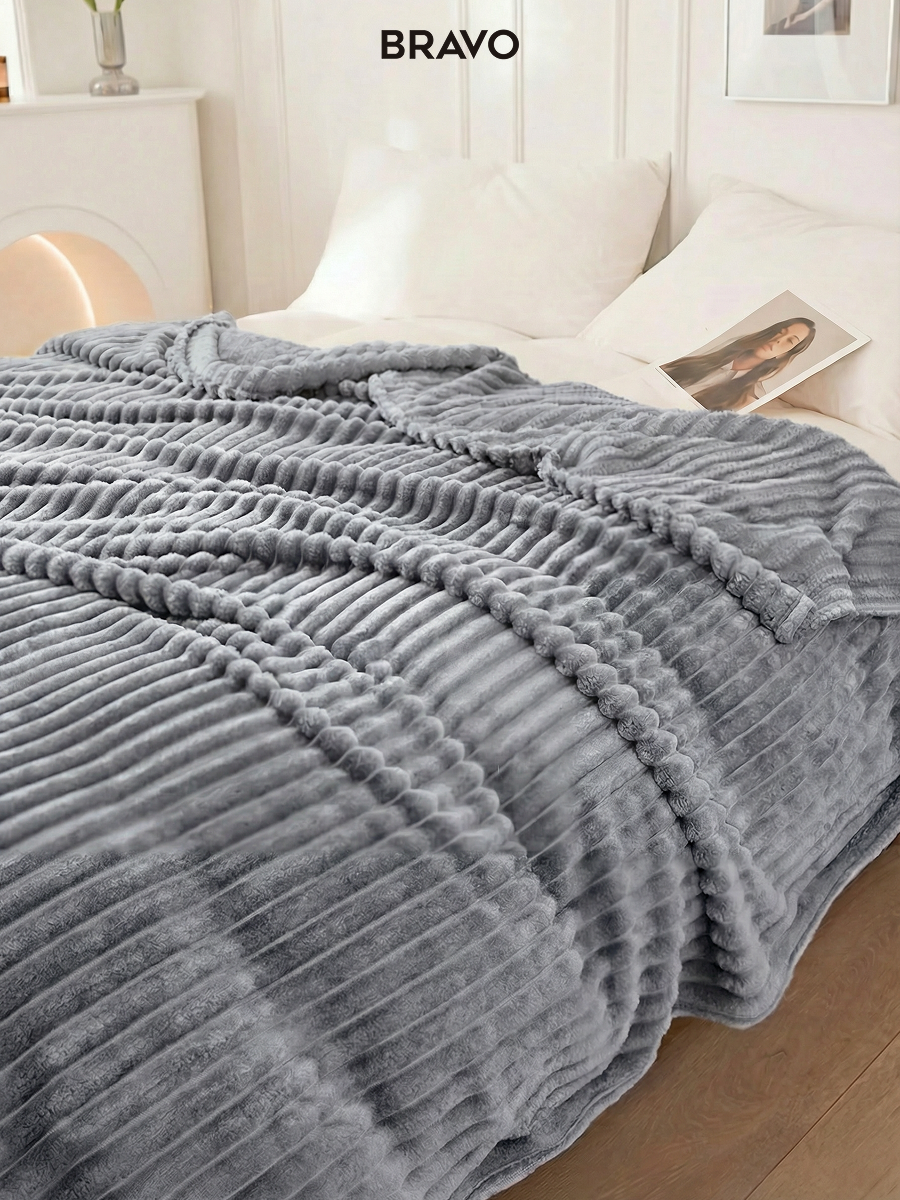 Покрывало BRAVO Волна серый 150 x 200 см велсофт - фото 7