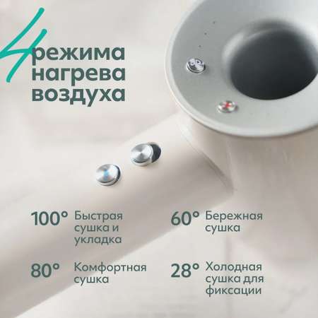 Фен с 5 магнитными насадками CASTLELADY с ионизацией 1600 BT