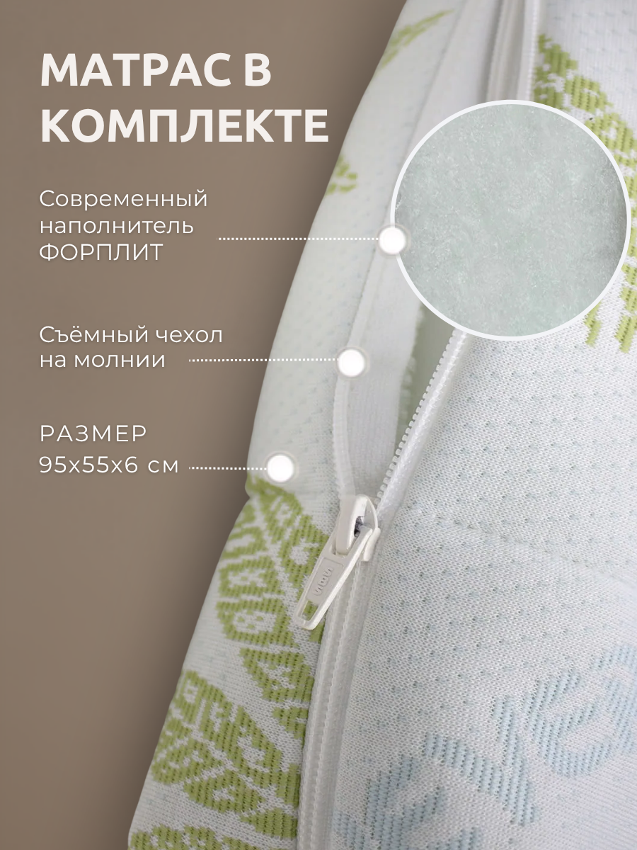 Детская кроватка Азбука Кроваток Дольче, без маятника (бежевый, серый) - фото 8