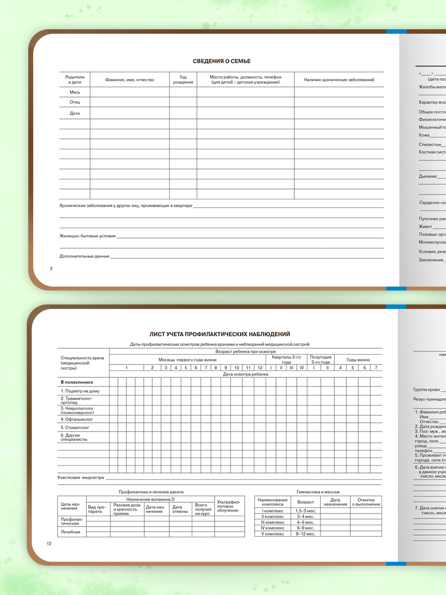 Медицинская карта Проф-Пресс 2 шт+прививочный сертификат. Набор медицинских документов. Рыжий котёнок - фото 6