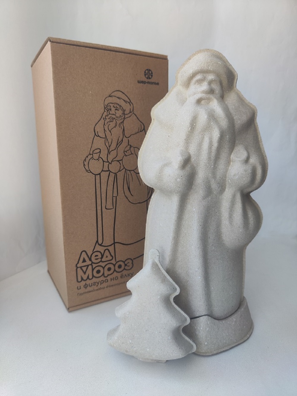 Набор для творчества ШАР-ПАПЬЕ Заготовка Дед Мороз роспись красками - фото 1