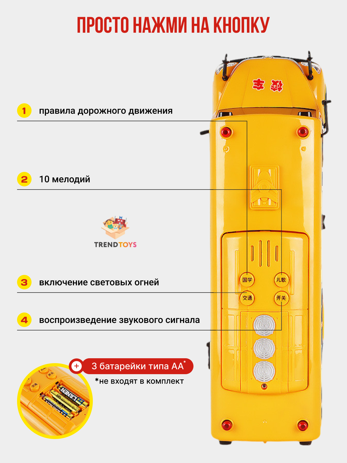 Автобус TrendToys большой школьный инерционный BUM006 - фото 3
