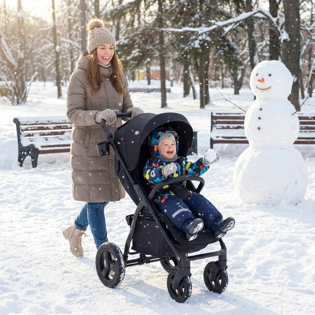 Коляска прогулочная MOWbaby MOWBaby Stormy, black черный - фото 2