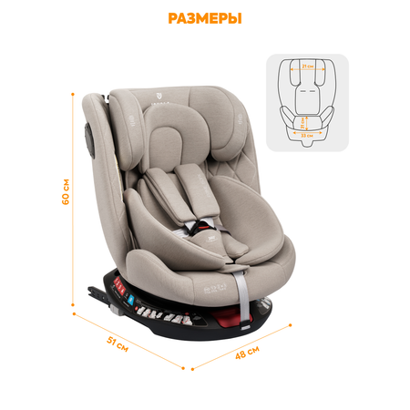 Автокресло JOVOLA Prime Isofix бежевый Isofix 0+/1/2/3 (0-36 кг)