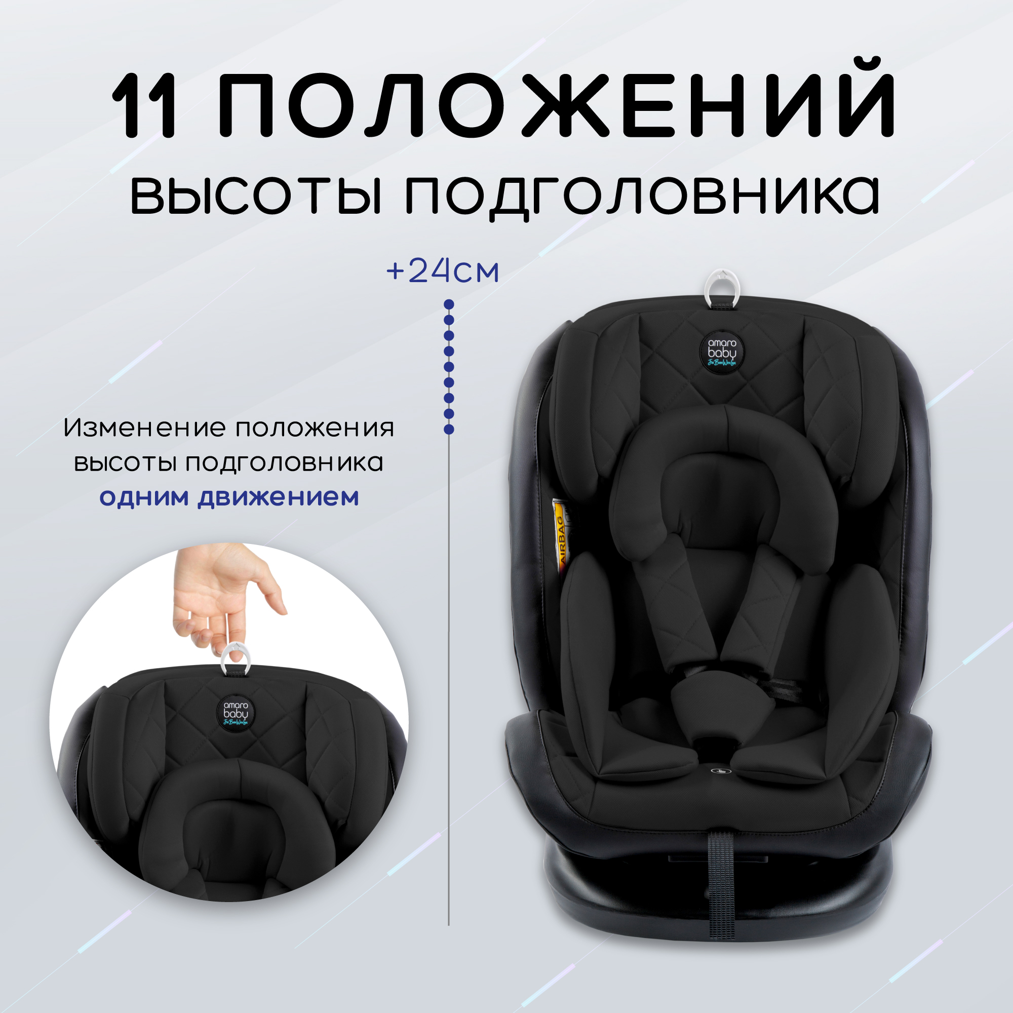 Автокресло Amarobaby Isofix 1/2/3 (9-36 кг) черный - фото 5