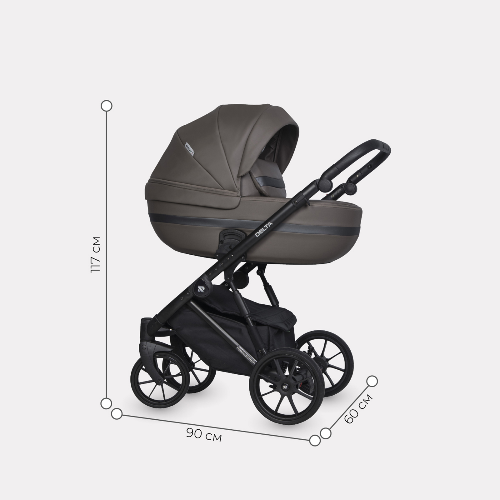 Коляска 2в1 Riko Basic коричневый - фото 2