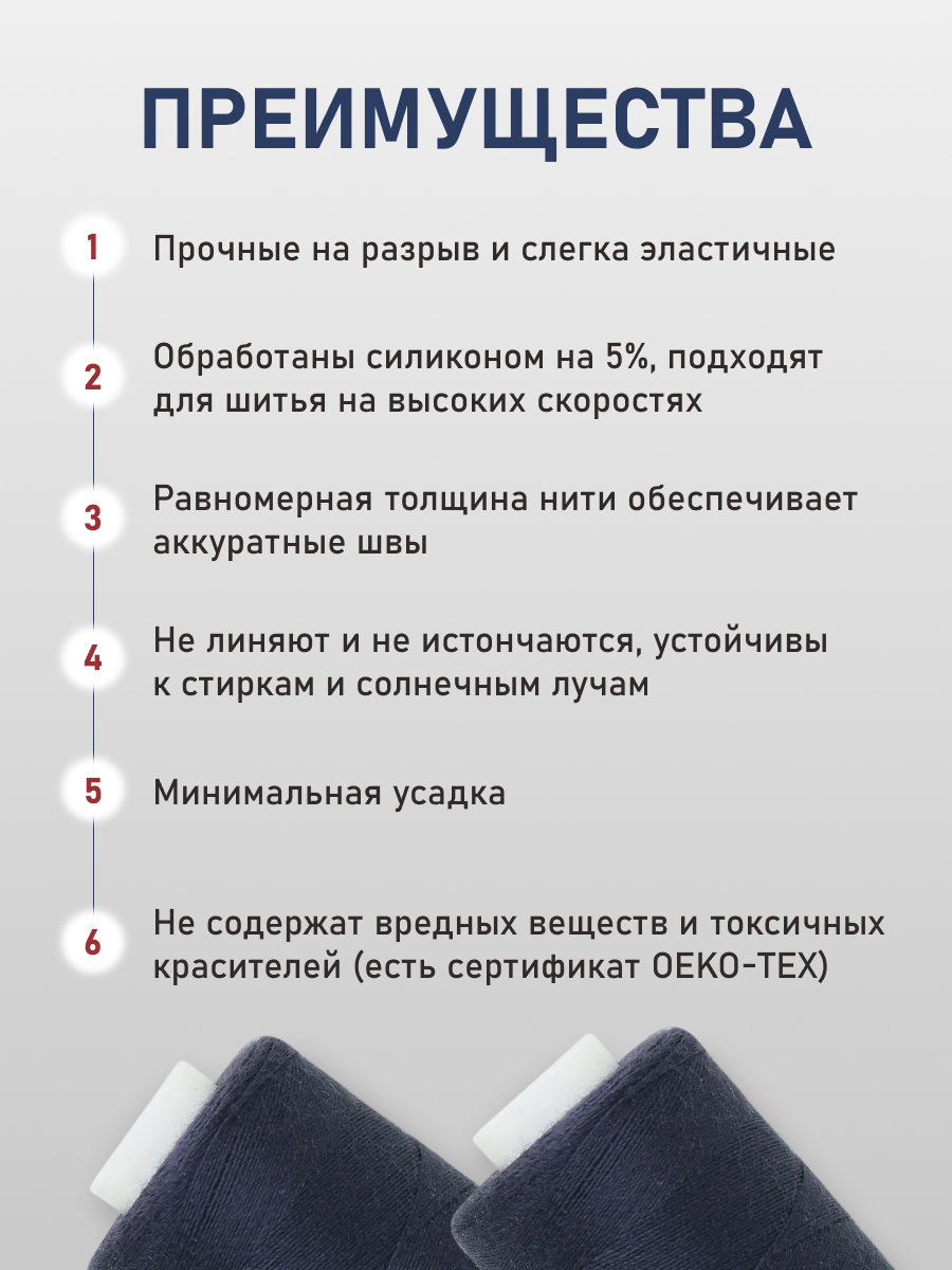 Нитки для шитья 40/2 Bestex 10шт цв 350 - фото 3