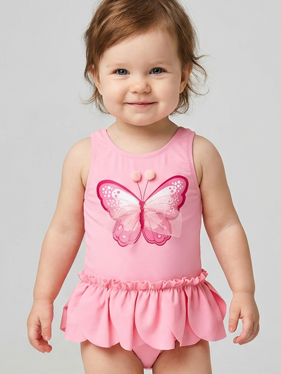 Изображение товара Детский слитный купальник PlayToday 86 с бабочкой и блёстками