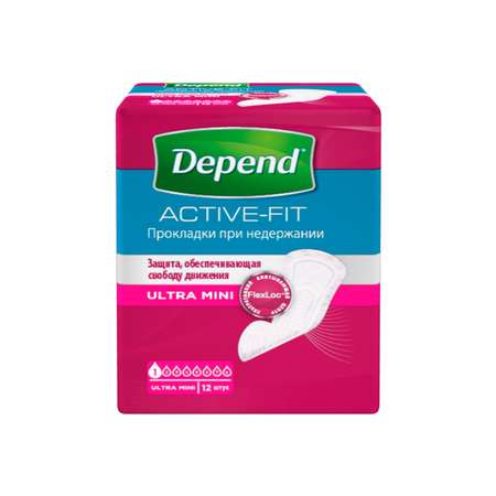Прокладки Depend Ultra Mini для женщин 12шт