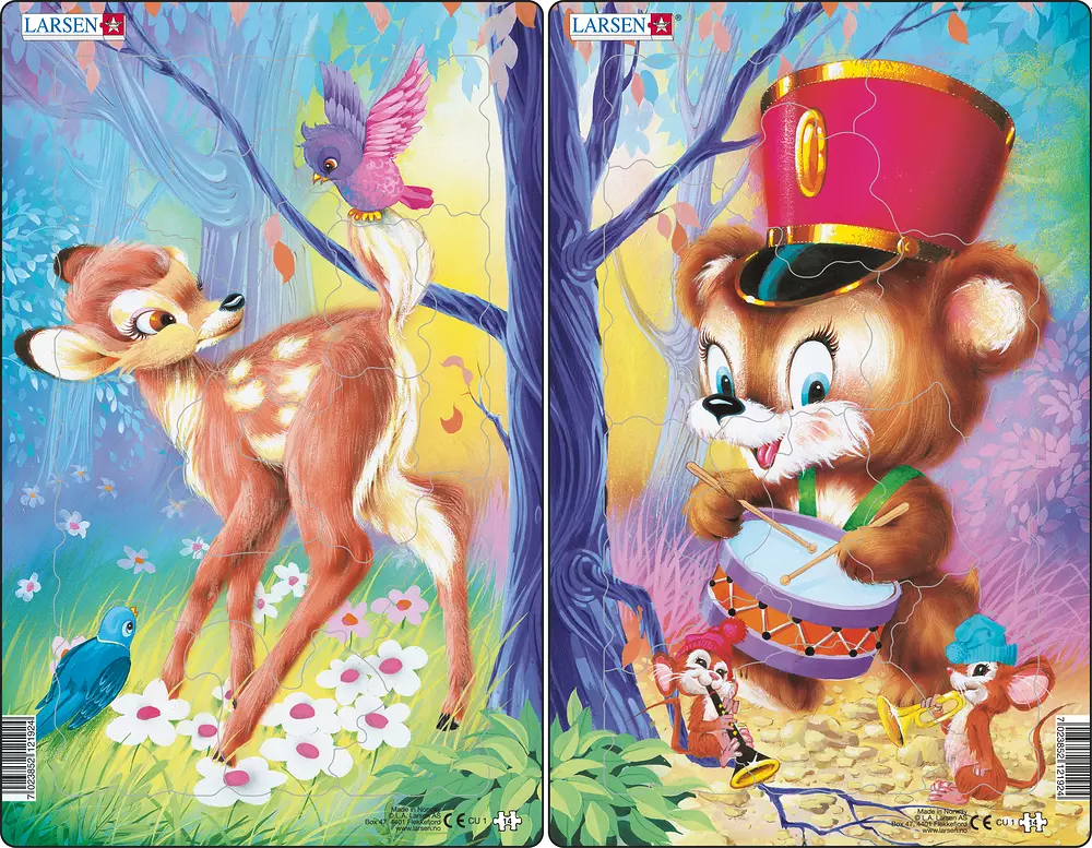 Пазл Larsen Милые животные 14 элементов классический - фото 1