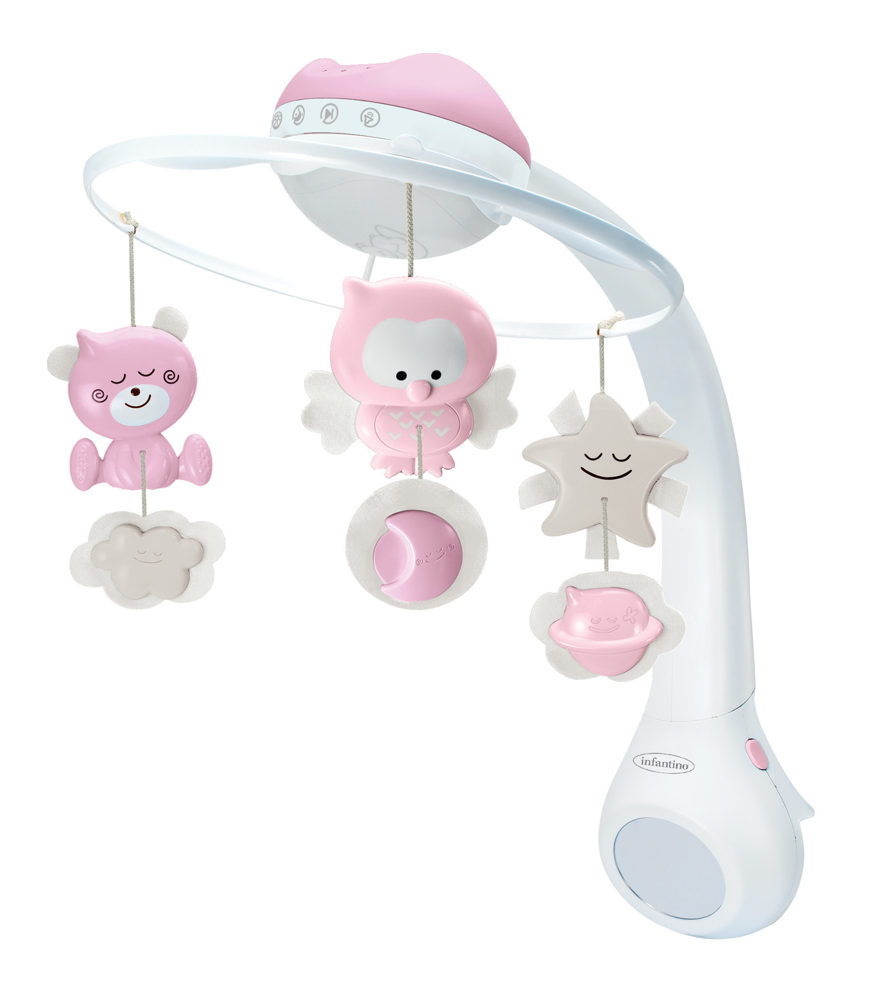 Мобиль INFANTINO 3 в 1 Музыкальный розовый - фото 2