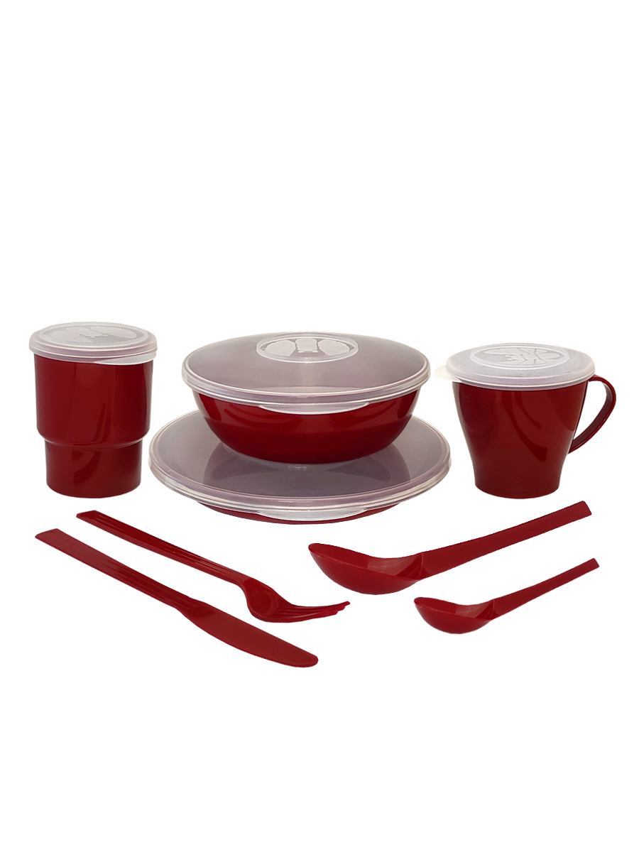 Набор посуды Solaris на 1 персону «Универсальный» красный - фото 16