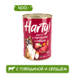 Корм для собак Harty 400г паштет с говядиной и сердцем для взрослых консервированный