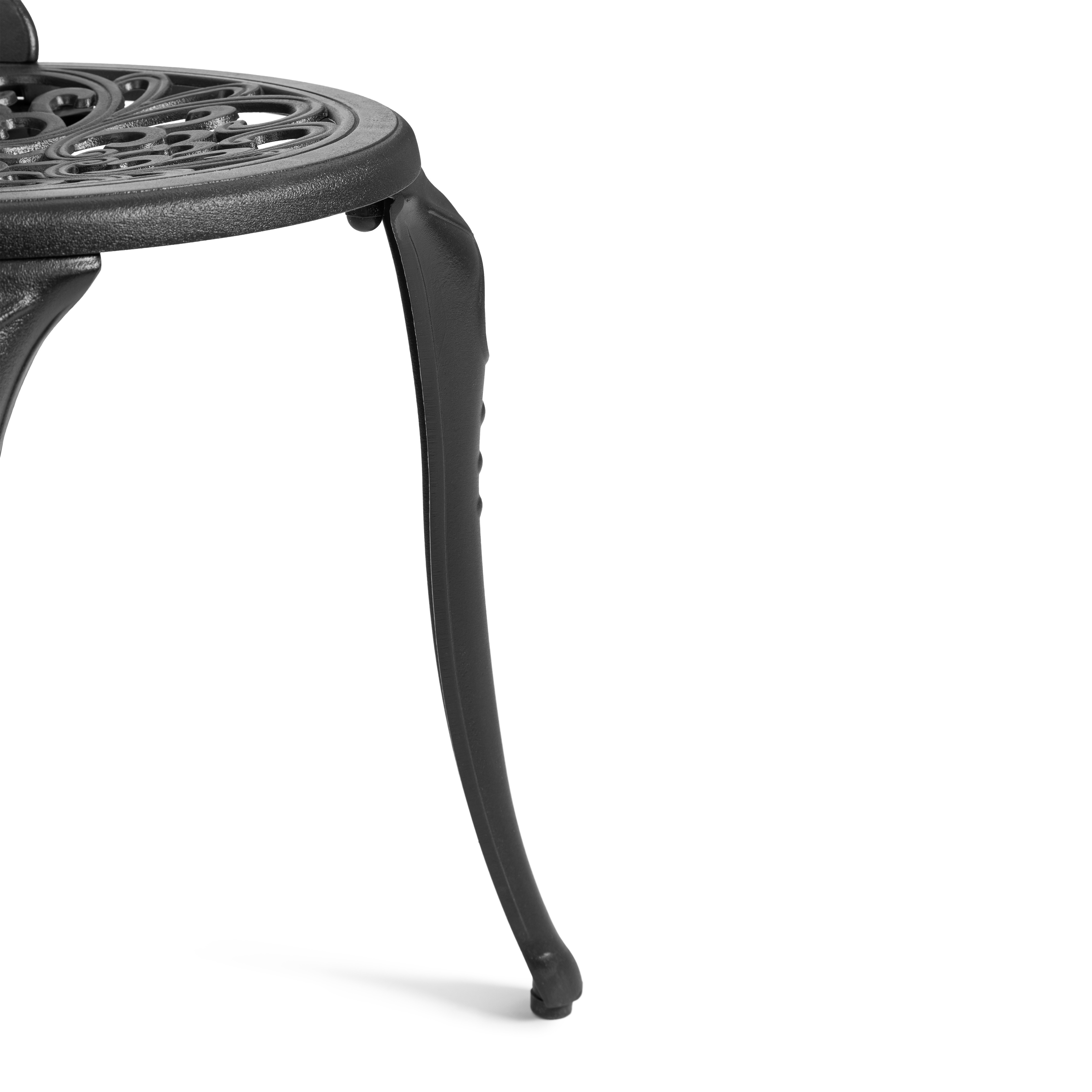 Комплект садовой мебели TETCHAIR Романс (стол+2 стула), алюминиевый сплав, D60/H67, 53х41х89см, черный - фото 12