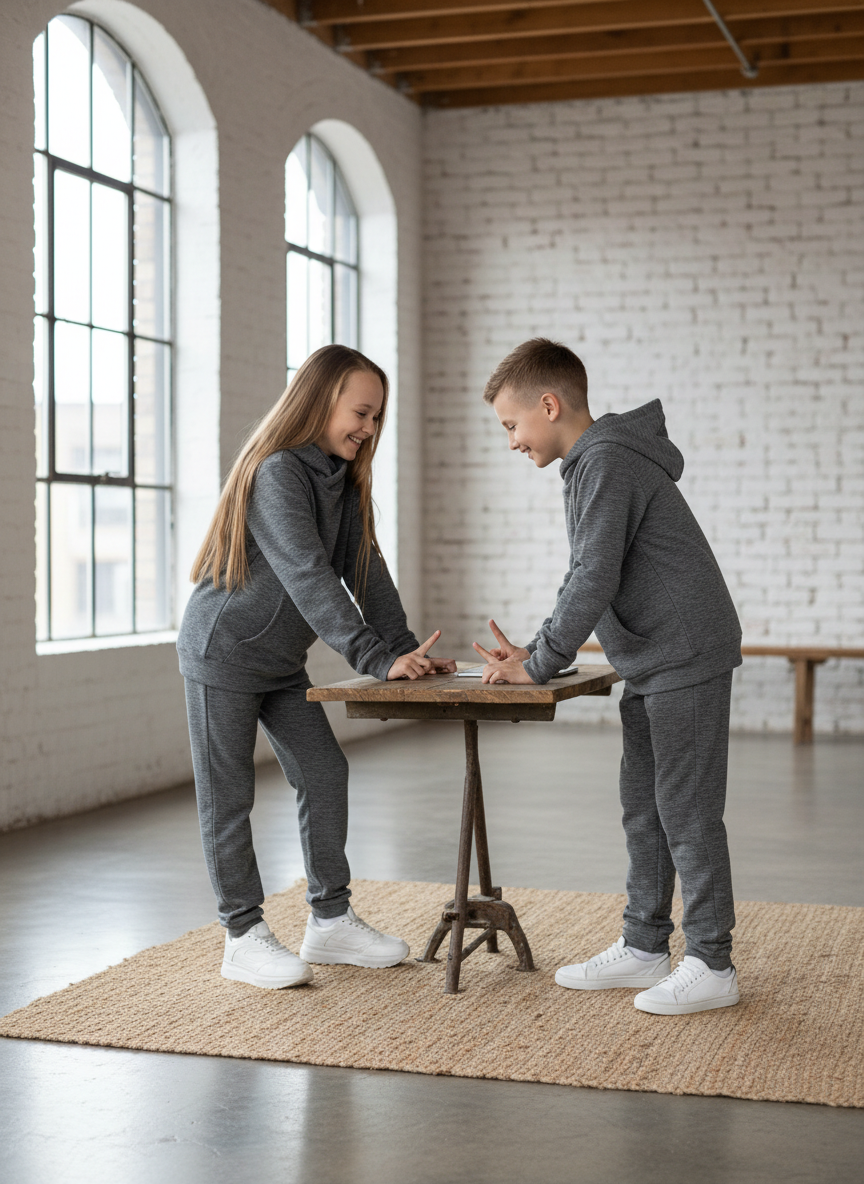 Худи и брюки Утенок 7043кт серый - фото 4