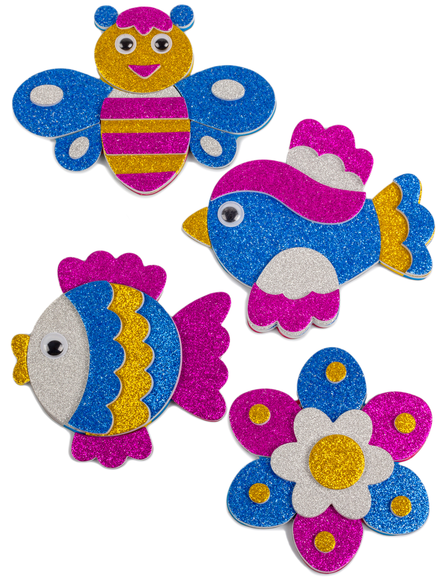 Набор для творчества Дрофа-Медиа аппликация Рыбка Птичка Цветок Пчелка - фото 6