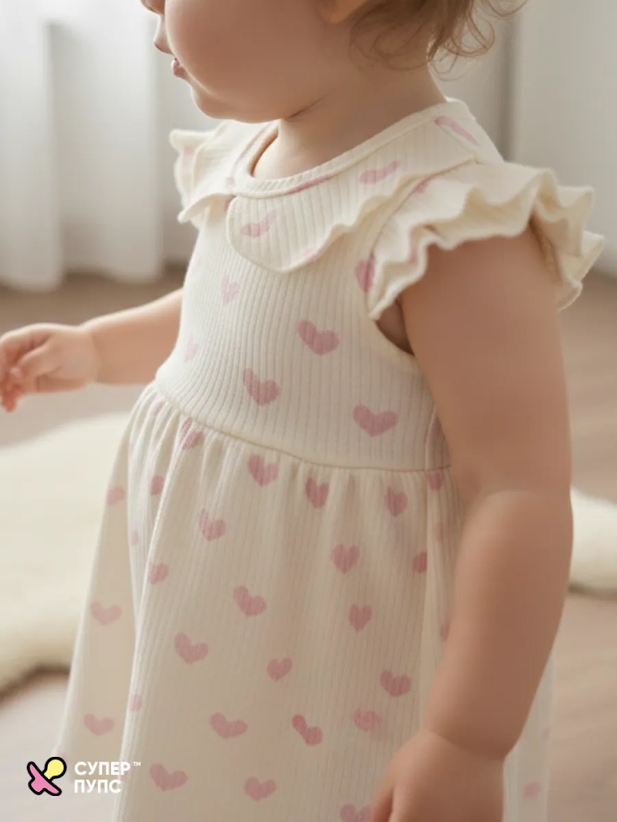 Боди-платье Супер Пупс бд/платье/2крыл/розовыесердца - фото 15