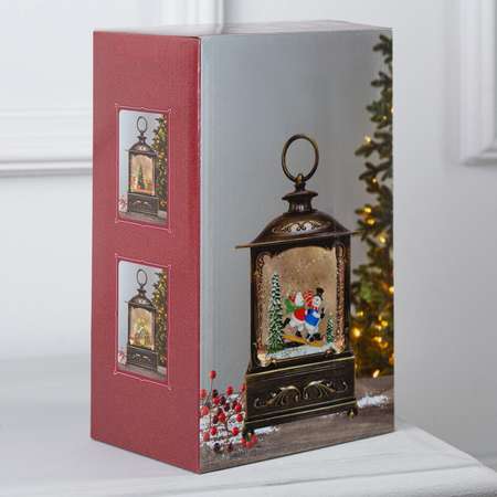 Светодиодная фигура Sima-Land «Дед Мороз и оленёнок» 14.5 × 22 × 8 см батарейки ААх3 не в комплекте USB