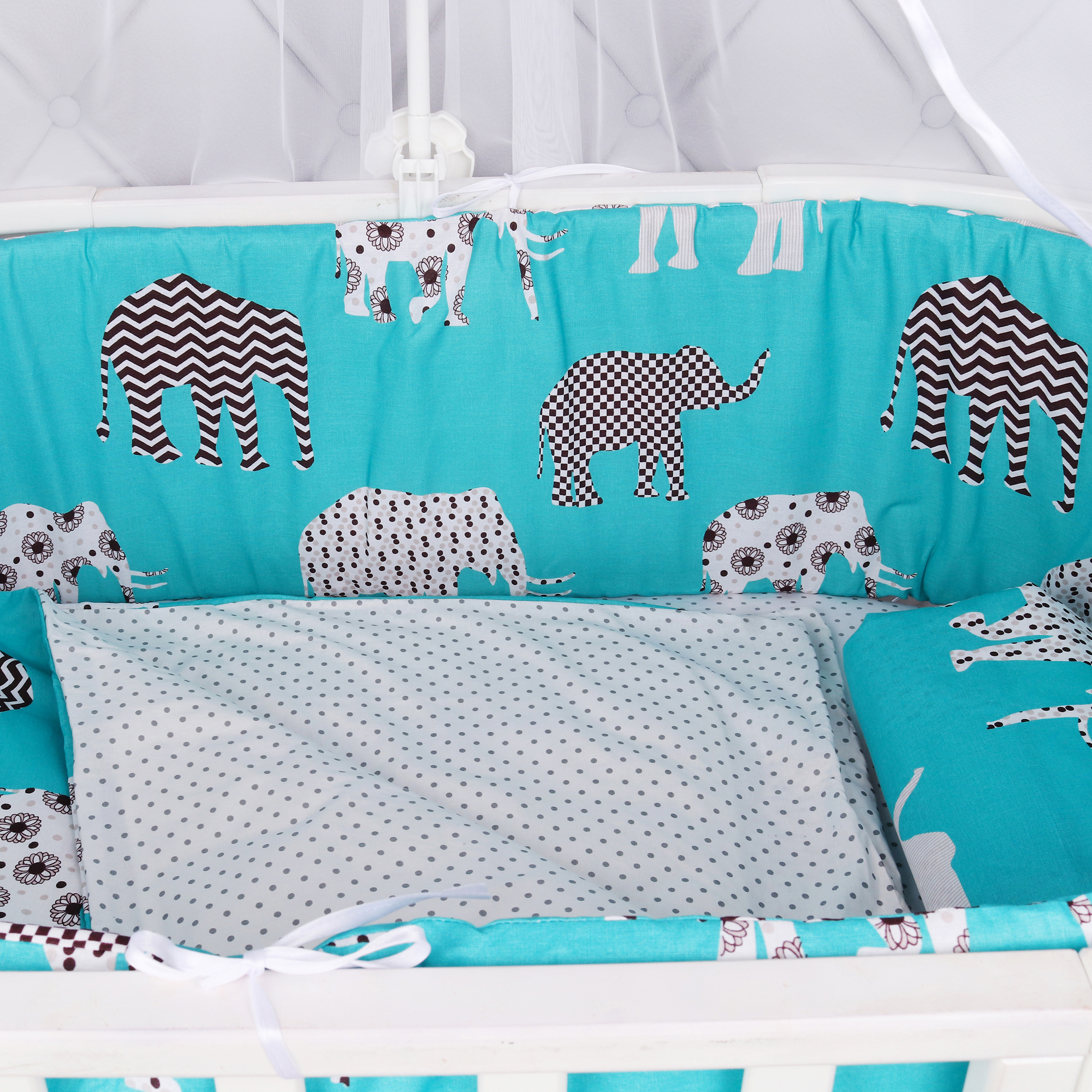 Бортик Amarobaby Слоники 4 дет. - фото 6