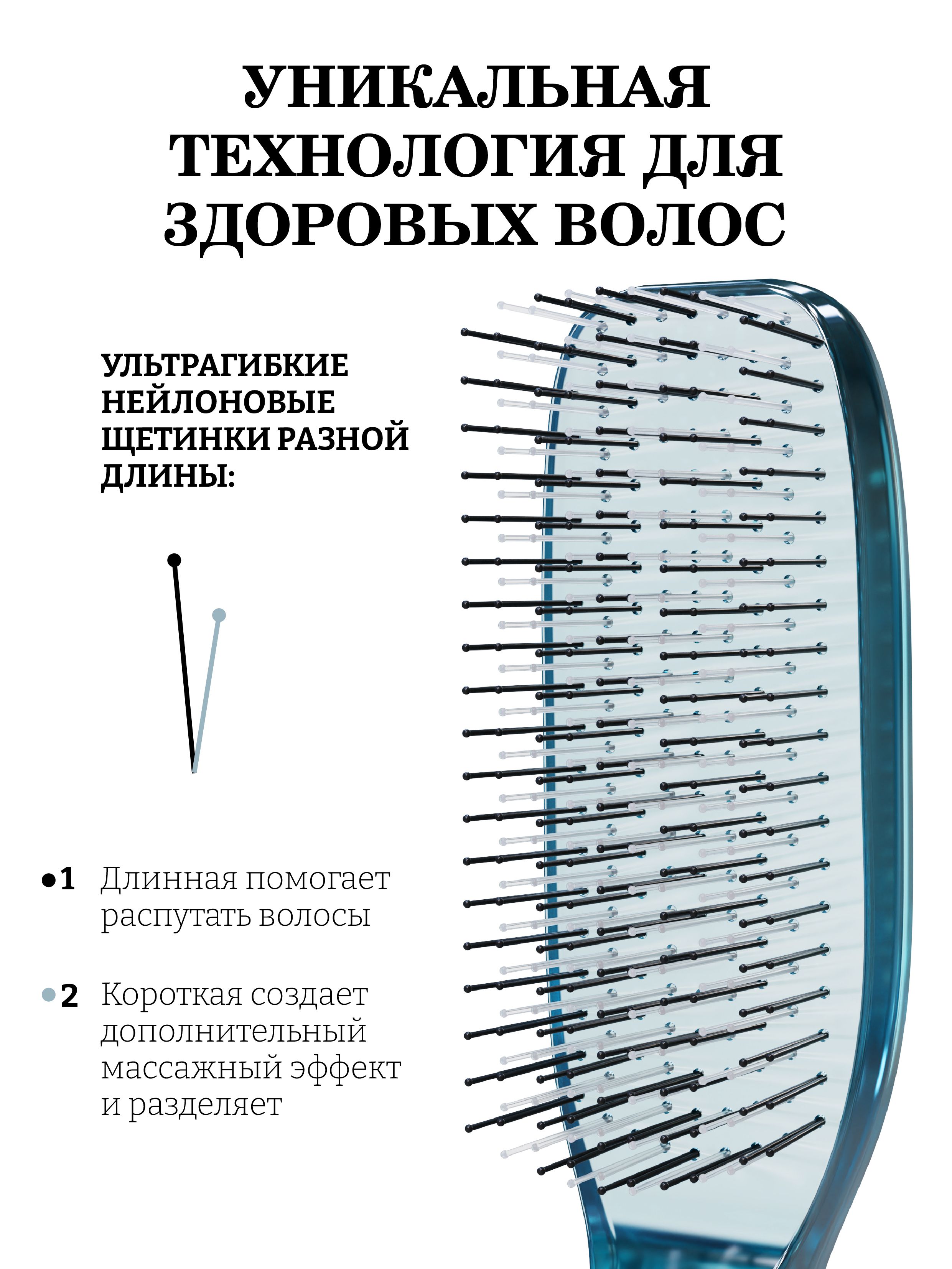 Массажная расческа I LOVE MY HAIR - фото 2