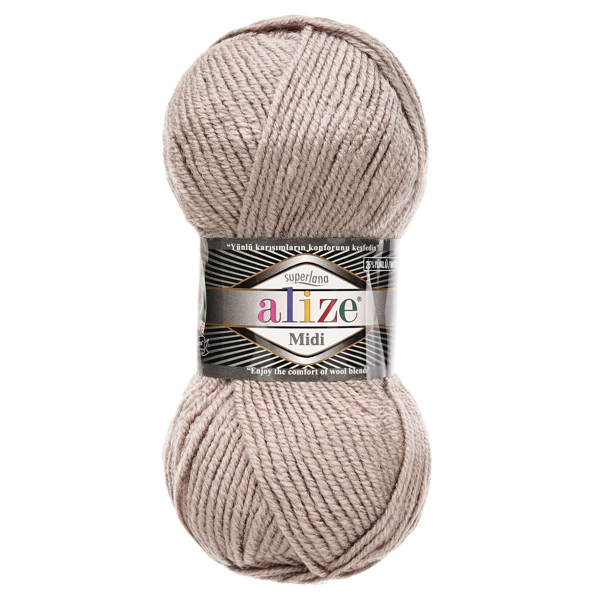 Пряжа Alize теплая для вязания одежды Superlana Midi 100 гр 170 м 5 мотков 541 норка - фото 4