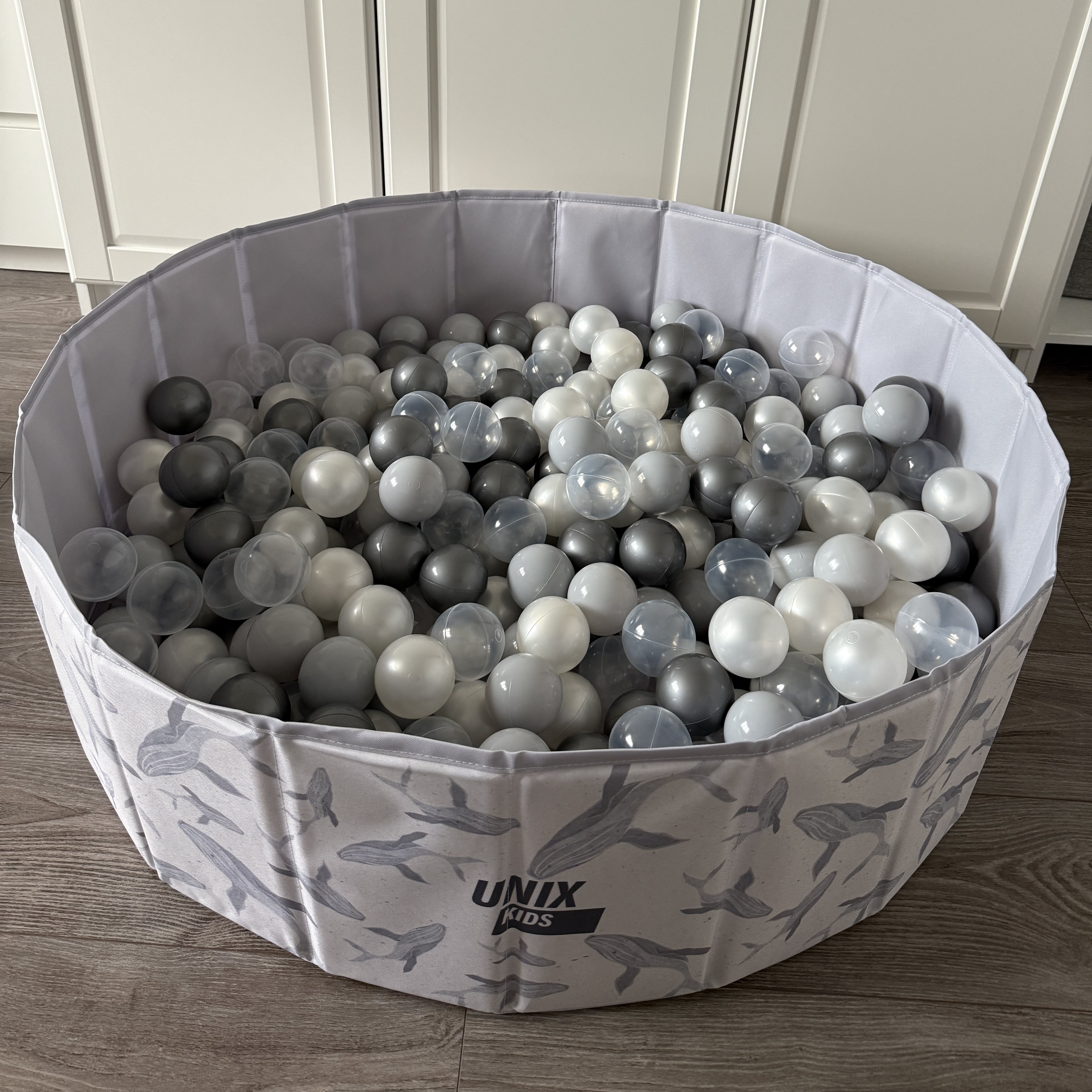 Сухой бассейн для шариков UNIX Kids Ocean 100 см Grey (без шариков) - фото 9