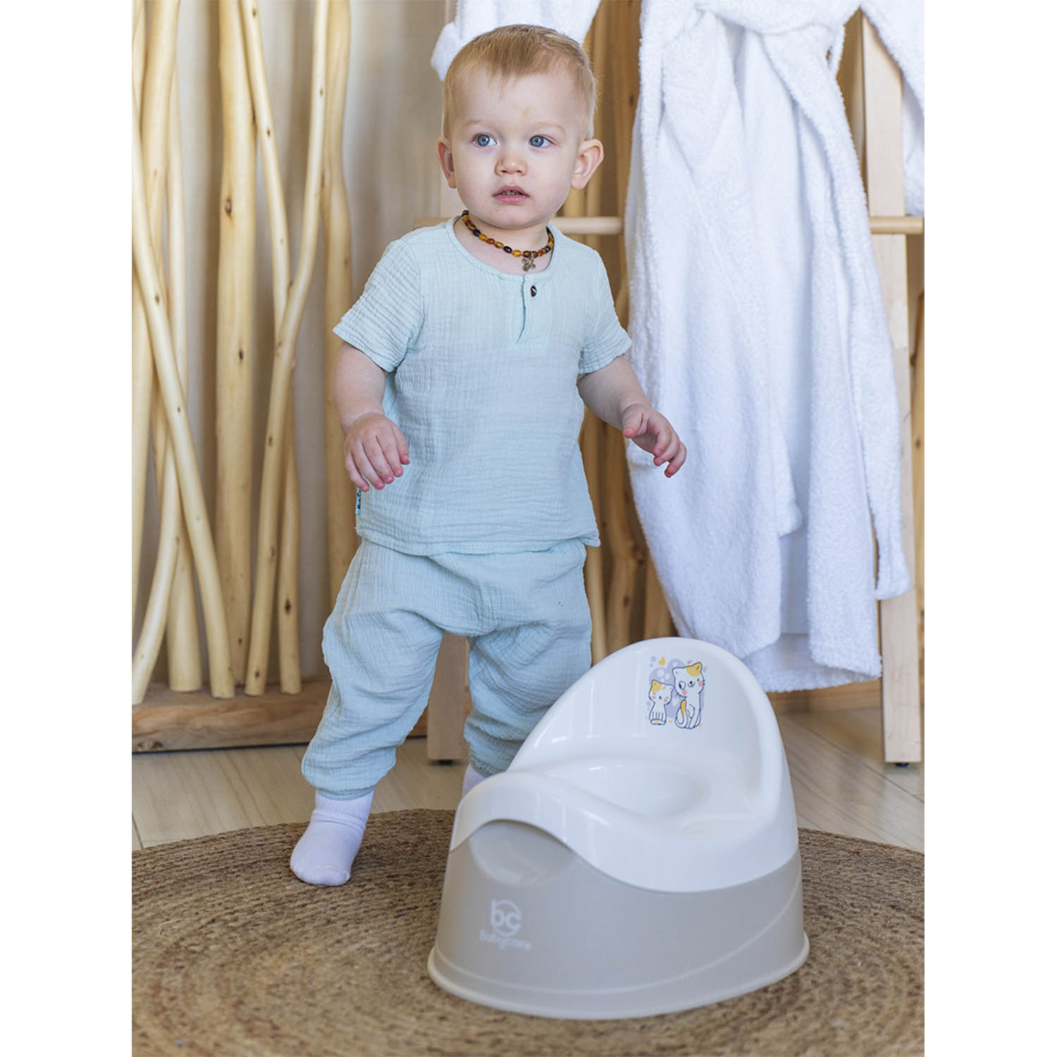 Горшок детский BabyCare Kitty мятный-белый - фото 11